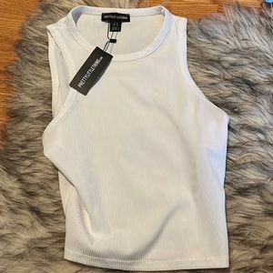 White Racer Back tank top
